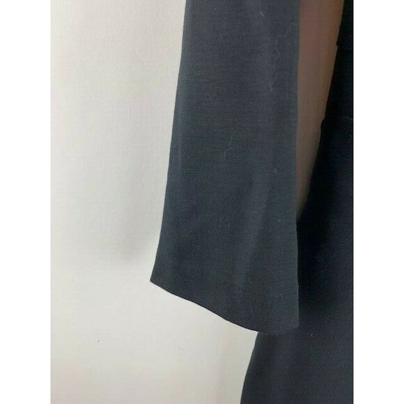 Banana Republic Size 00 Petite Black Dress 3/4 Sleeve Scoop Neck - Picture 2 of 7